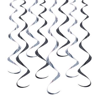Swirls Sort/Sølv Metallic Hængende Dekoration
