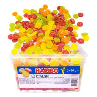 Haribo Syrlinger Løsvægt i Plastbøtte