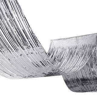 Loftsgardin Metallic Silver Frynser