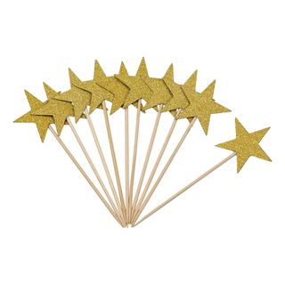 Partypicks med Glitrende Guldstjerner