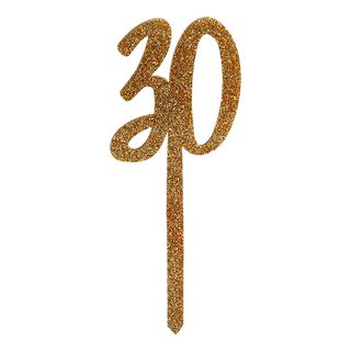Kagedekoration 30 Guld i Akryl