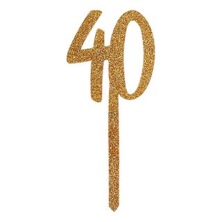 Kagedekoration 40 Guld i Akryl
