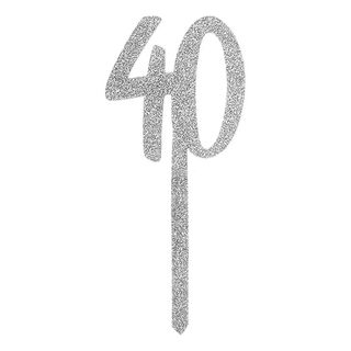 Kagedekoration 40 Sølv i Akryl