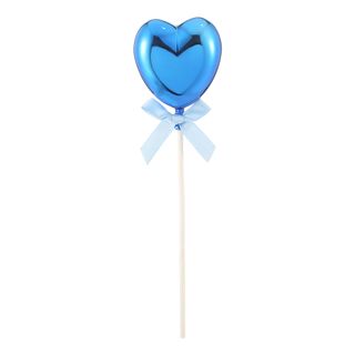 Kagedekoration Ballon Blå med Sløjfe