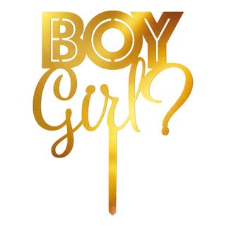 Kagedekoration Gender Reveal i Akryl