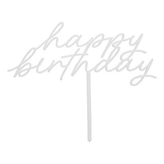 Kagedekoration Happy Birthday Cream Botanic
