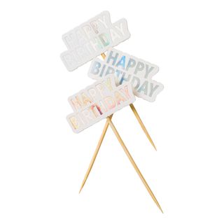 Kagedekoration Happy Birthday Skinnende