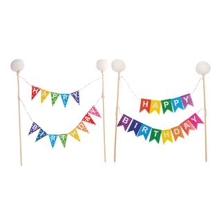 Kagedekoration Happy Birthday Vimpel