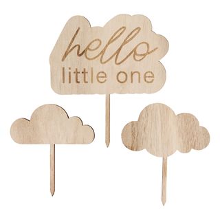 Kagedekorationer Hello Little One i træ