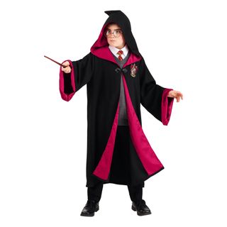 Troldmand Sort/Rød Børnekostume