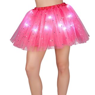 Tylskørt LED Pink