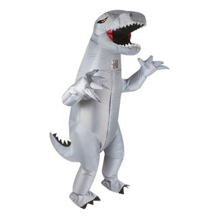 Oppustelig Dinosaur Grå Kostume