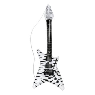 Oppustelig Elguitar Med Zebramønster Hvid
