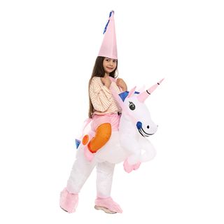 Uppblåsbar Ridande Unicorn Barn Maskeraddräkt