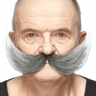 Opfinder moustache sort/hvid