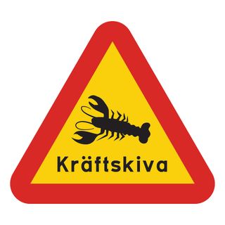 Varningsskylt Kräftskiva
