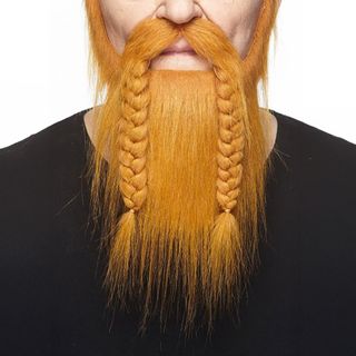 Viking Moustache med Skæg Rød