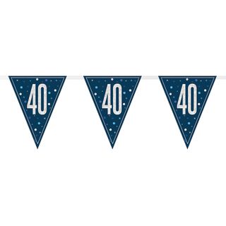 Vimpelguirlande 40 Blå/Sølv