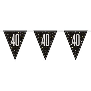 Vimpelguirlande 40 Sort/Sølv