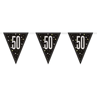 Vimpelguirlande 50 Sort/Sølv