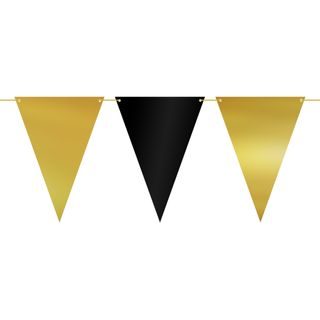 Vimpelguirlande Sort/Guld Metallic