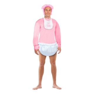 Voksen Baby Lyserød Kostume