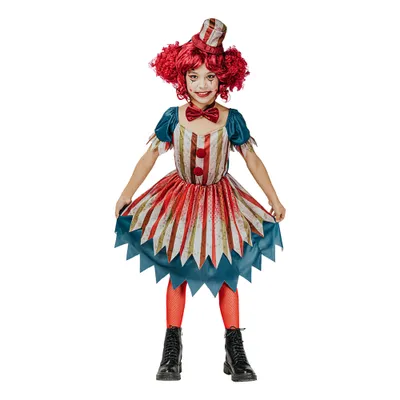 Clown Vintage Klänning Barn Maskeraddräkt - X-Large