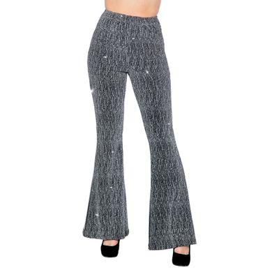 Discobyxor Utsvängda Glitter Silver Dam - Medium