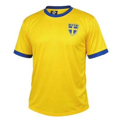 Fotbollströja T-shirt Sverige Supportertröja - Small