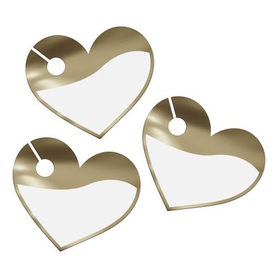 Glasmarkörer Hjärtan Guld - 6-pack
