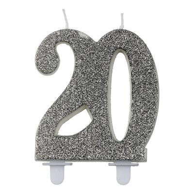 Sifferljus 20 Glitter Silver