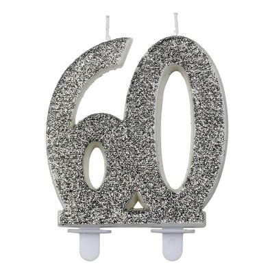 Sifferljus 60 Glitter Silver