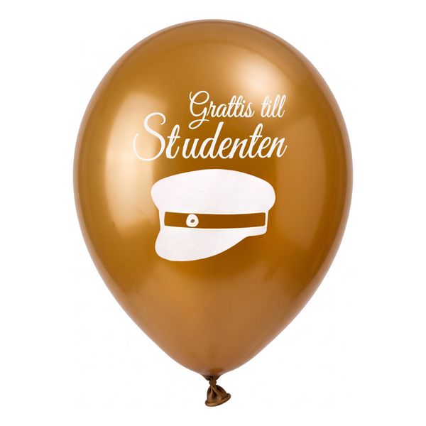 Ballonger Grattis till Studenten Guld - 8-pack