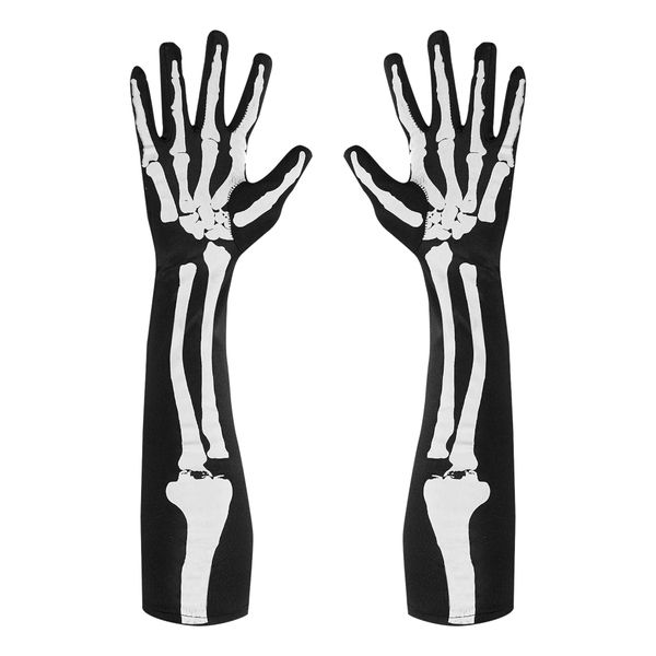 Långa Skeletthandskar - One size