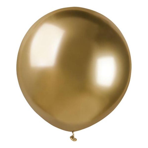 Ballonger Shiny Guld Runda Stora - 3-pack