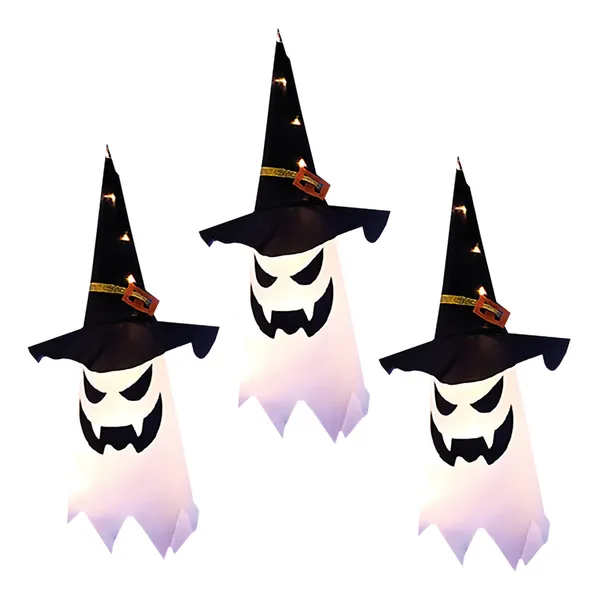 Lysande Halloweenspöken Dekoration - 3-pack