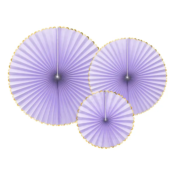 Pappersfjädrar Lila/Guld Pastell - 3-pack