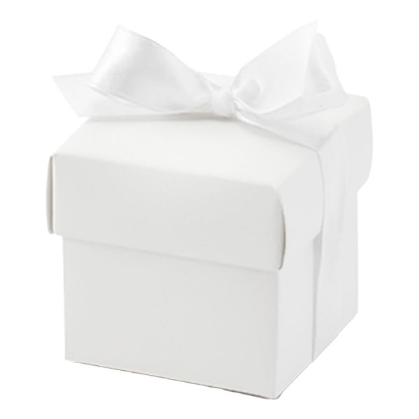 Presentaskar med Sidenband Vit - 10-pack
