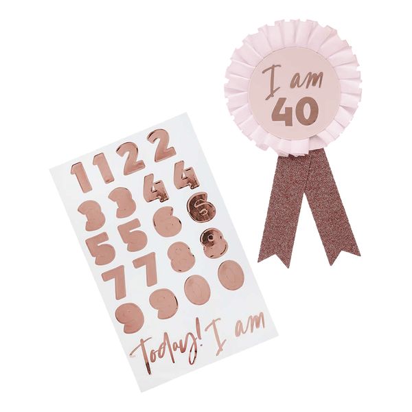 Prisrosett Birthday Siffror - Roséguld