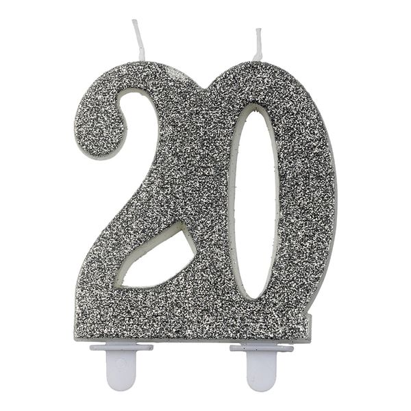 Sifferljus 20 Glitter Silver