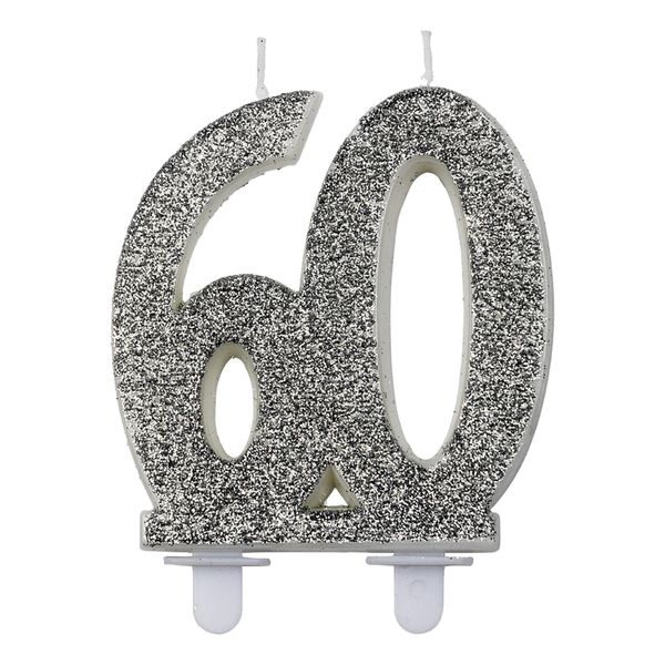 Sifferljus 60 Glitter Silver