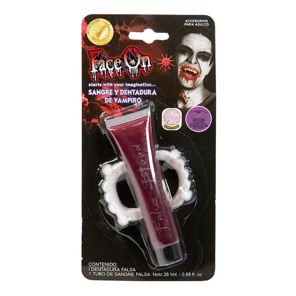 FaceOn Vampyrtänder med Blod