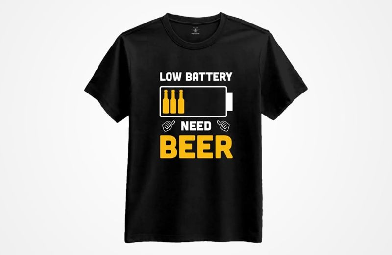 Low Battery Need Beer T-shirt