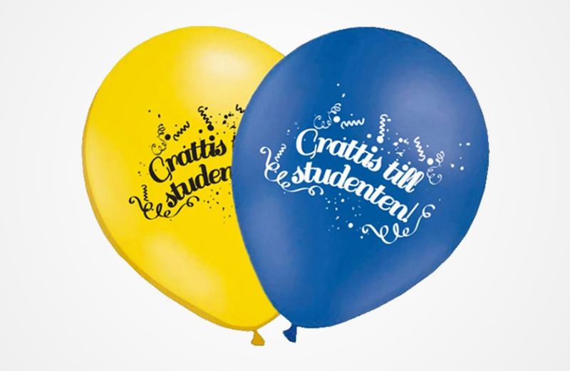 Blå och gula ballonger
