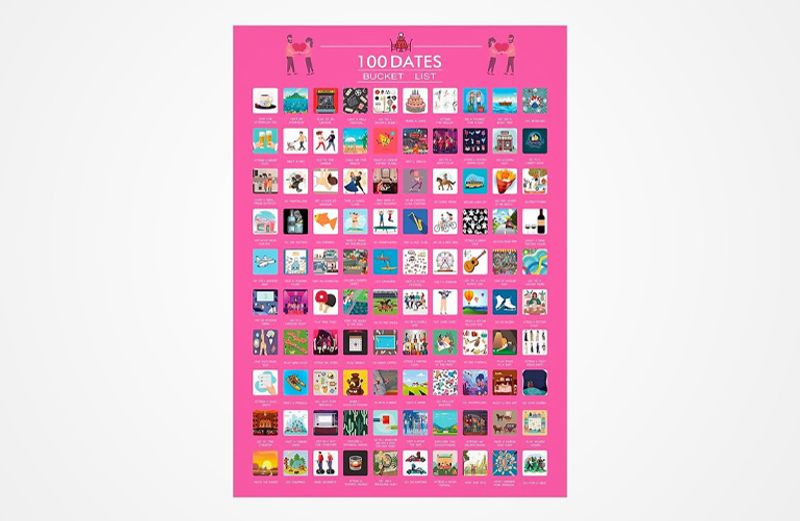 100 Dates Bucket List Skrapetavle