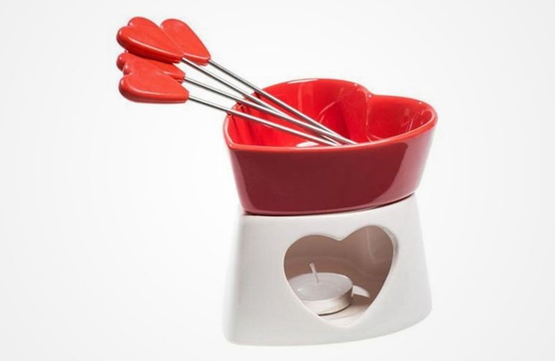 Hjerteformet Fonduesett