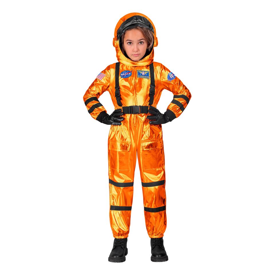 Astronaut Orange Metallic Barn Maskeraddräkt från Widmann
