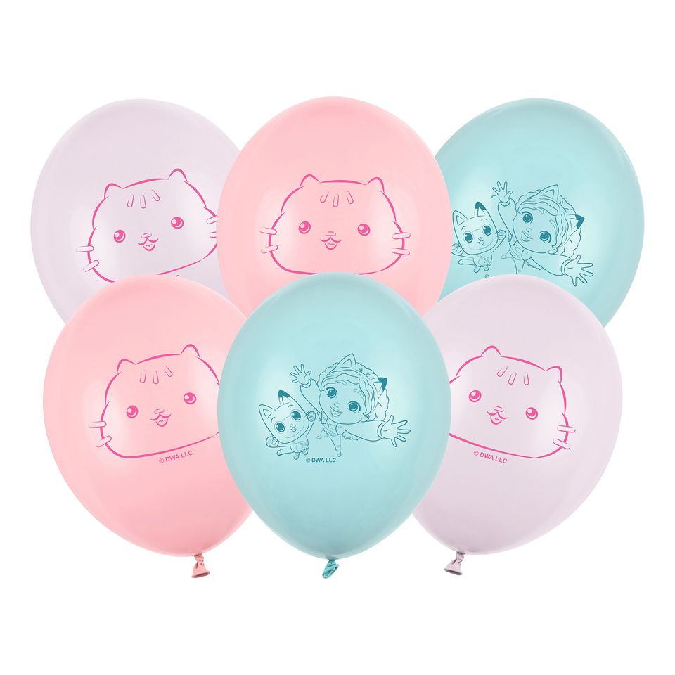 Ballonger Gabbys Dockskåp Pastell - 6-pack från PartyDeco