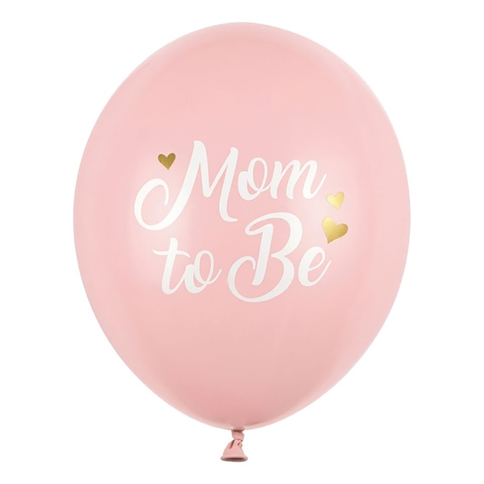 Ballonger Mom to Be Rosa Pastell - 6-pack från PartyDeco
