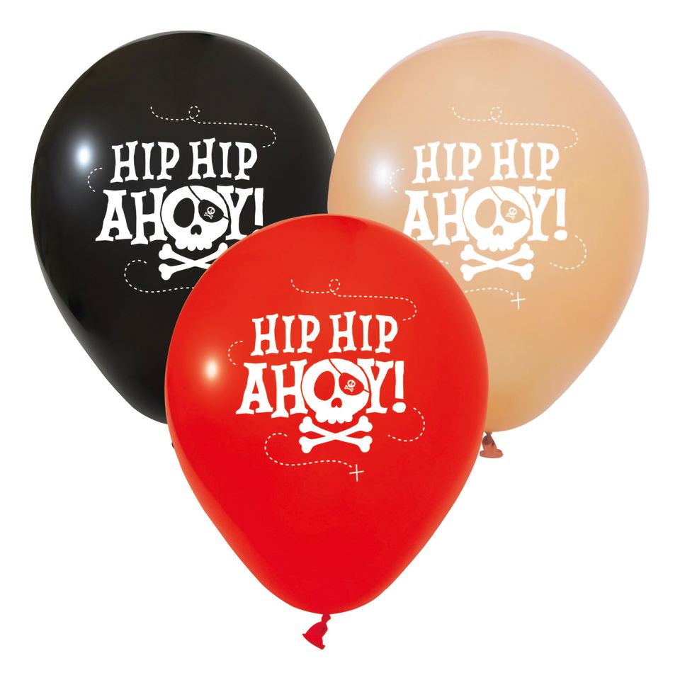 Ballonger Pirat Hip Hip Ahoy - 6-pack från Globos Europe